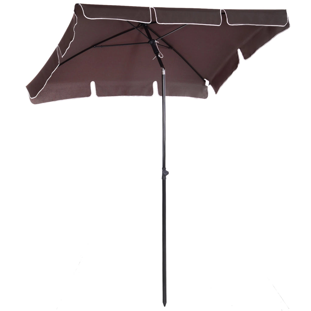 Ombrellone da Giardino 2x1.25 m Palo Ø28 mm in Alluminio Inclinabile Marrone
