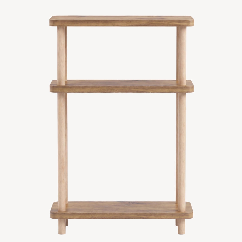 Scaffale da Terra Multiuso Nampernu a 3 Piani 62 x 40 x 18 cm - Effetto Legno [en.casa]