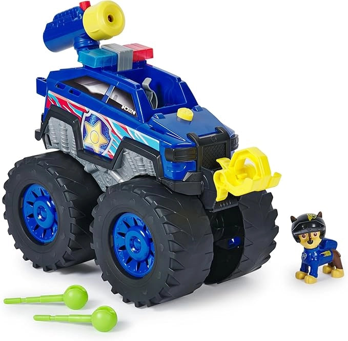 Paw Patrol: Rescue Wheels Chase Deluxe, Veicolo Giocattolo con Propulsore, Argano Motorizzato, Luci e Suoni,SPin Master,