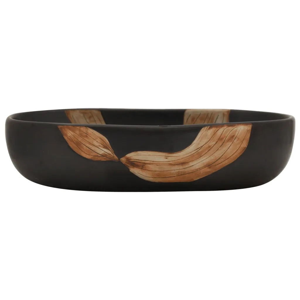 Lavabo da Appoggio Nero Ovale 59x40x14 cm Ceramica CFW9827384