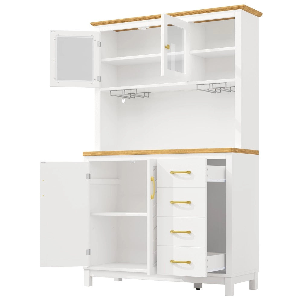 Mobile Buffet con LED ¨C Xylo ¨C Verde/Nero/Bianco, 4 Ante, 105.5x40x180cm