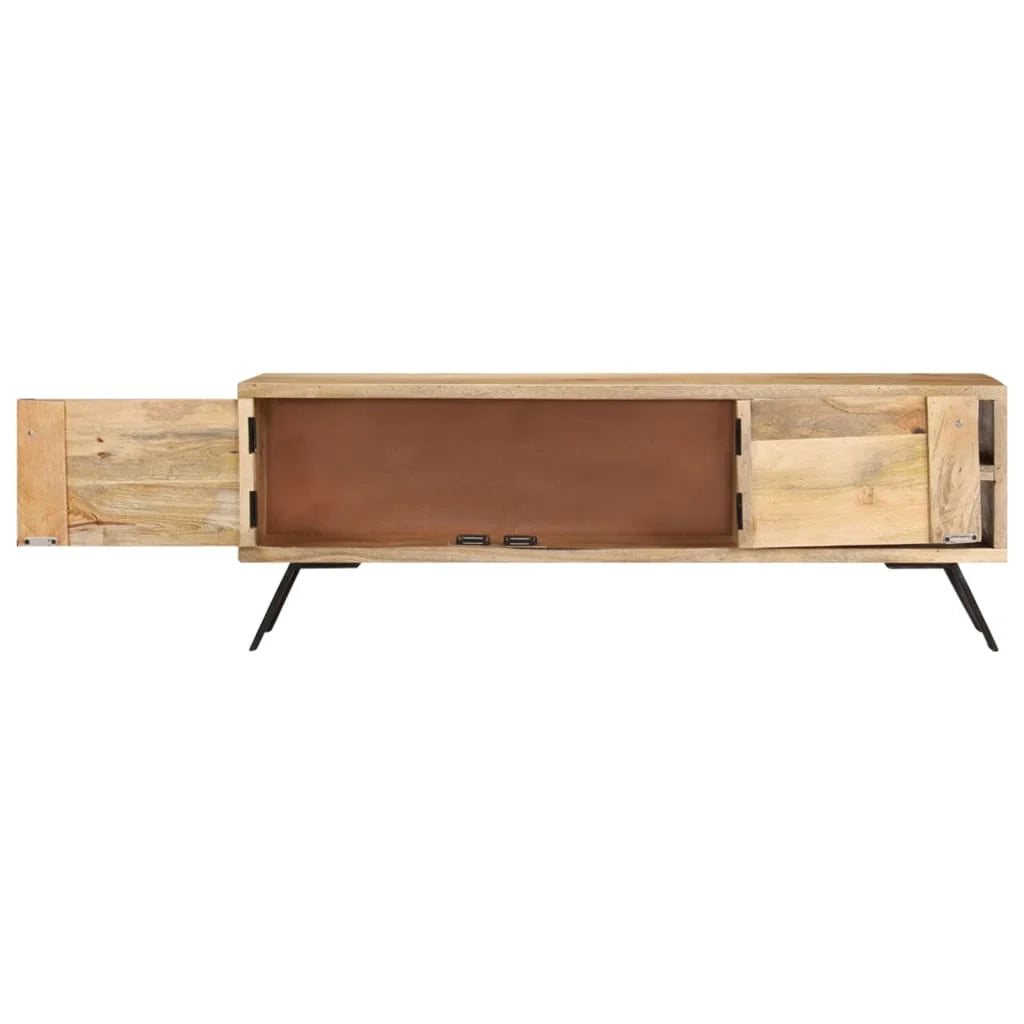 Mobile TV multimediale scaffale TV credenza mobile TV sala da pranzo soggiorno camera da letto 110 x 30 x 40 cm legno massello di mango beige 02_0025729