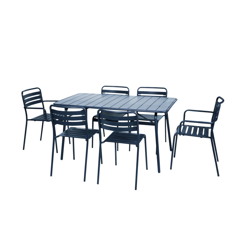 Set tavolo da giardino bistrot pieghevole in acciaio con 2 poltrone e