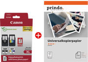 ORIGINAL Canon Value Pack nero / differenti colori / Bianco PG-560XL+CL-561XL MCVP + Prindo Universal Papier 500 Blatt ~700 Seiten