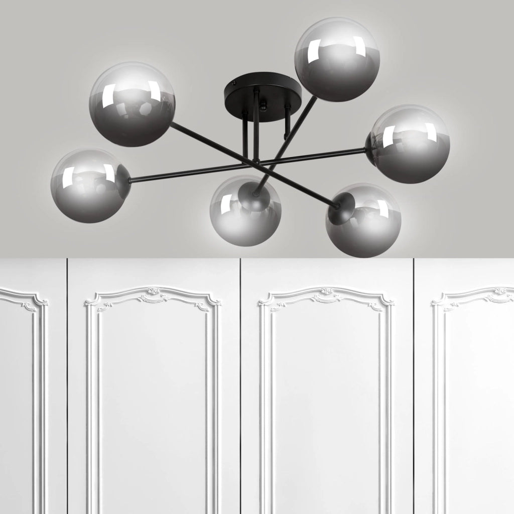 Lampadario Emibig Brendi 6xE14 nero/grafite 93cm IP20