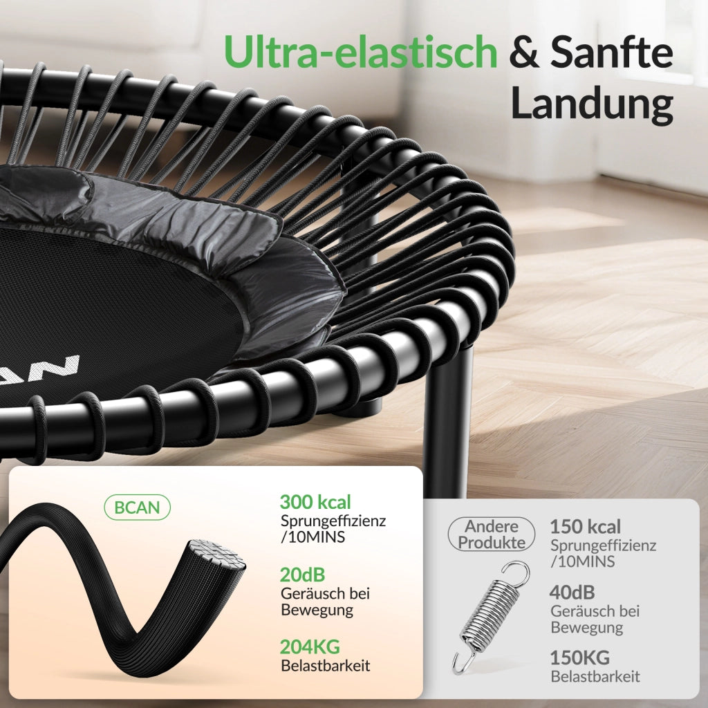 Trampolino da giardino per adulti ¨C zephmum ¨C 102 cm, 204 kg, con manubrio regolabile