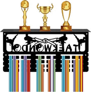 Display per Trofei per Taekwondo - 4 Righe Montaggio a Parete Metallico - 70+ Medaglie - Display per Medaglie di Basket