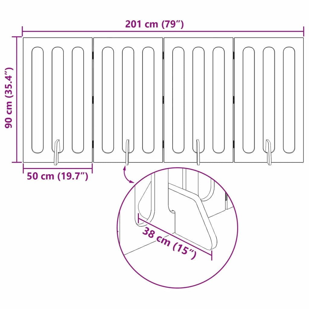 Recinto pieghevole per animali 4 pcs Rovere Artigianale 8005988
