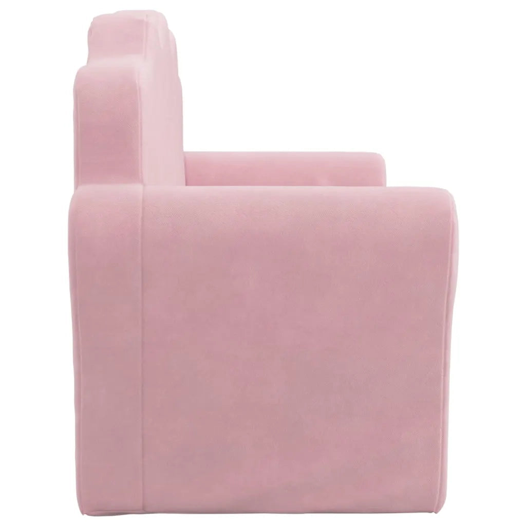 Divano letto | Sof¨¤ letto | Letto singolo per Bambini a 2 Posti Rosa in Morbido Peluche