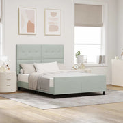 Letto a molle con testiera Grigio chiaro 160 x 200 cm Velluto