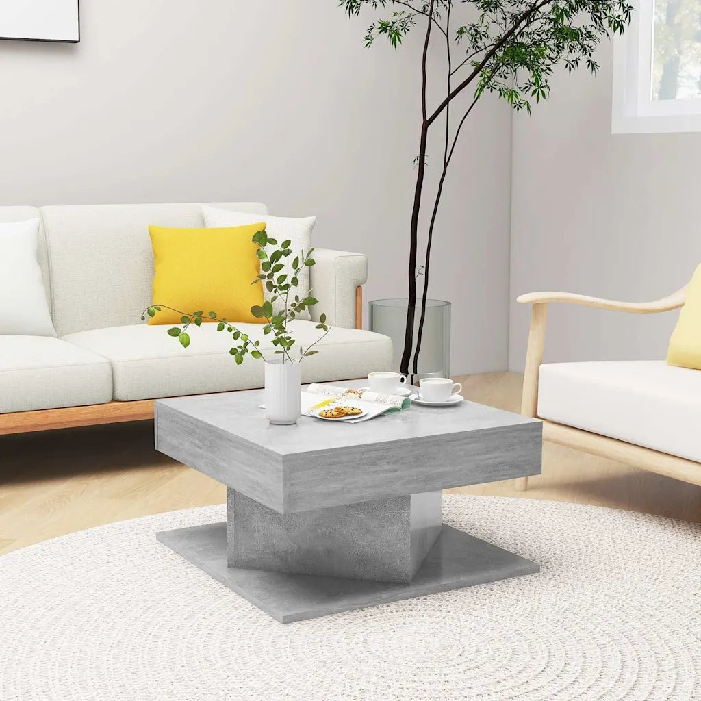 Tavolino da salotto | Tavolino da caff¨¨ | Tavolino da Soggiorno Grigio Cemento 57x57x30cm Legno Multistrato