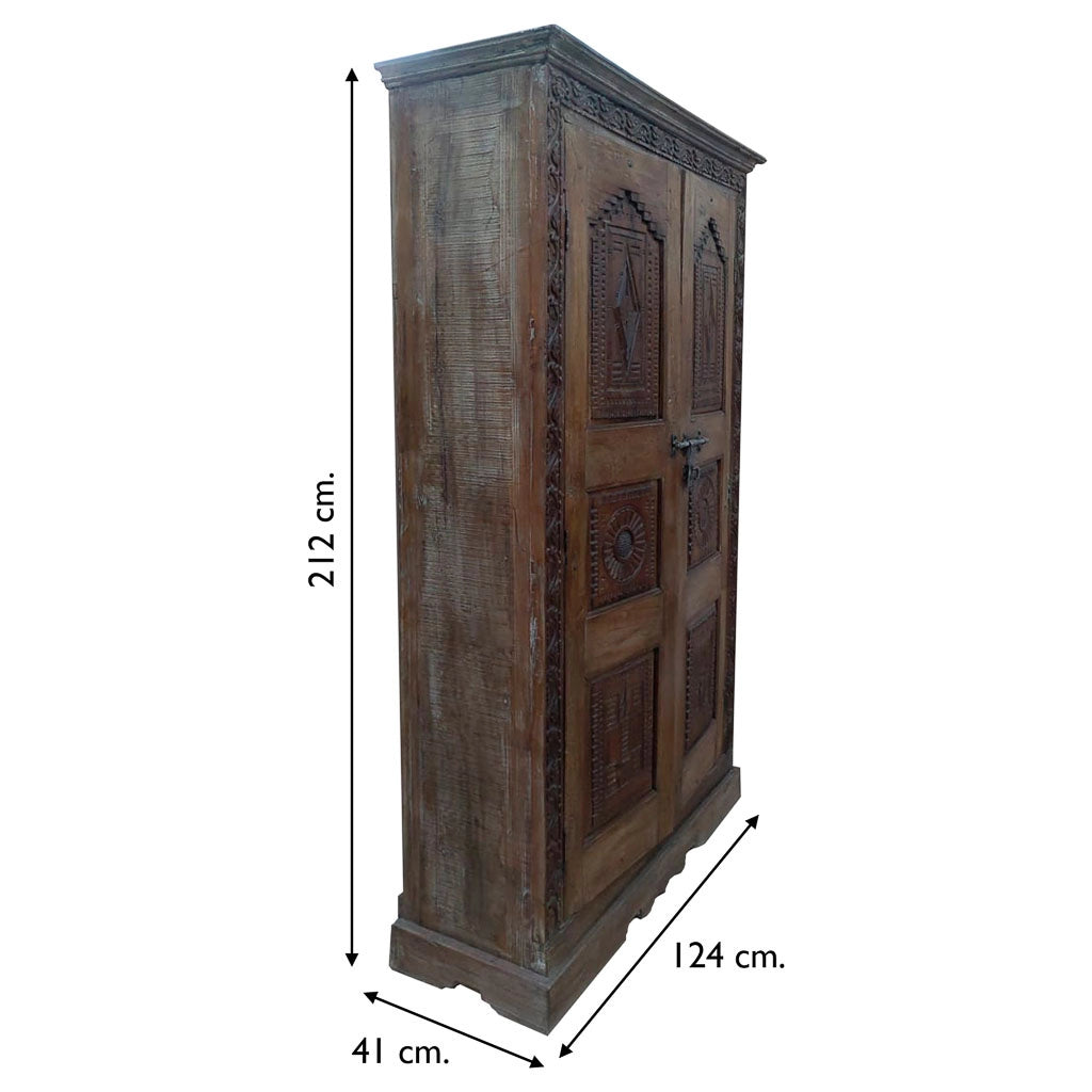 Armadio in legno marrone 124x41x212h