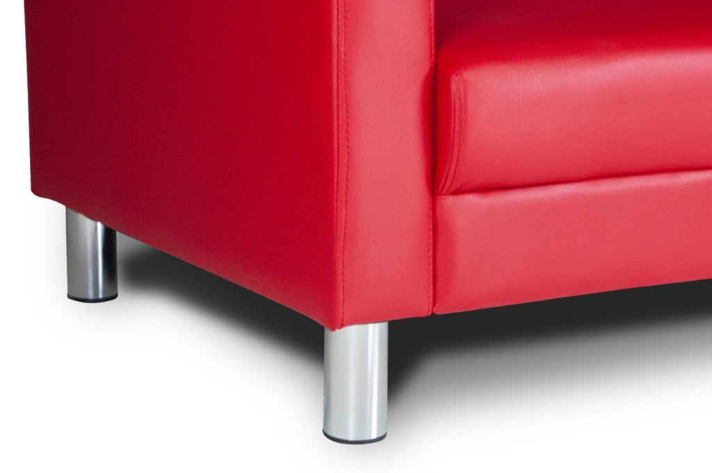 Divano 2 posti in ecopelle rosso - Charlie - DI-CHA02PU
