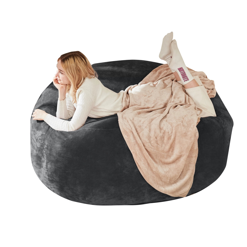 Fauteuil pouf modulare salvaspazio con supporto allevia pressione e rivestimento lavabile in spugna grigio scuro