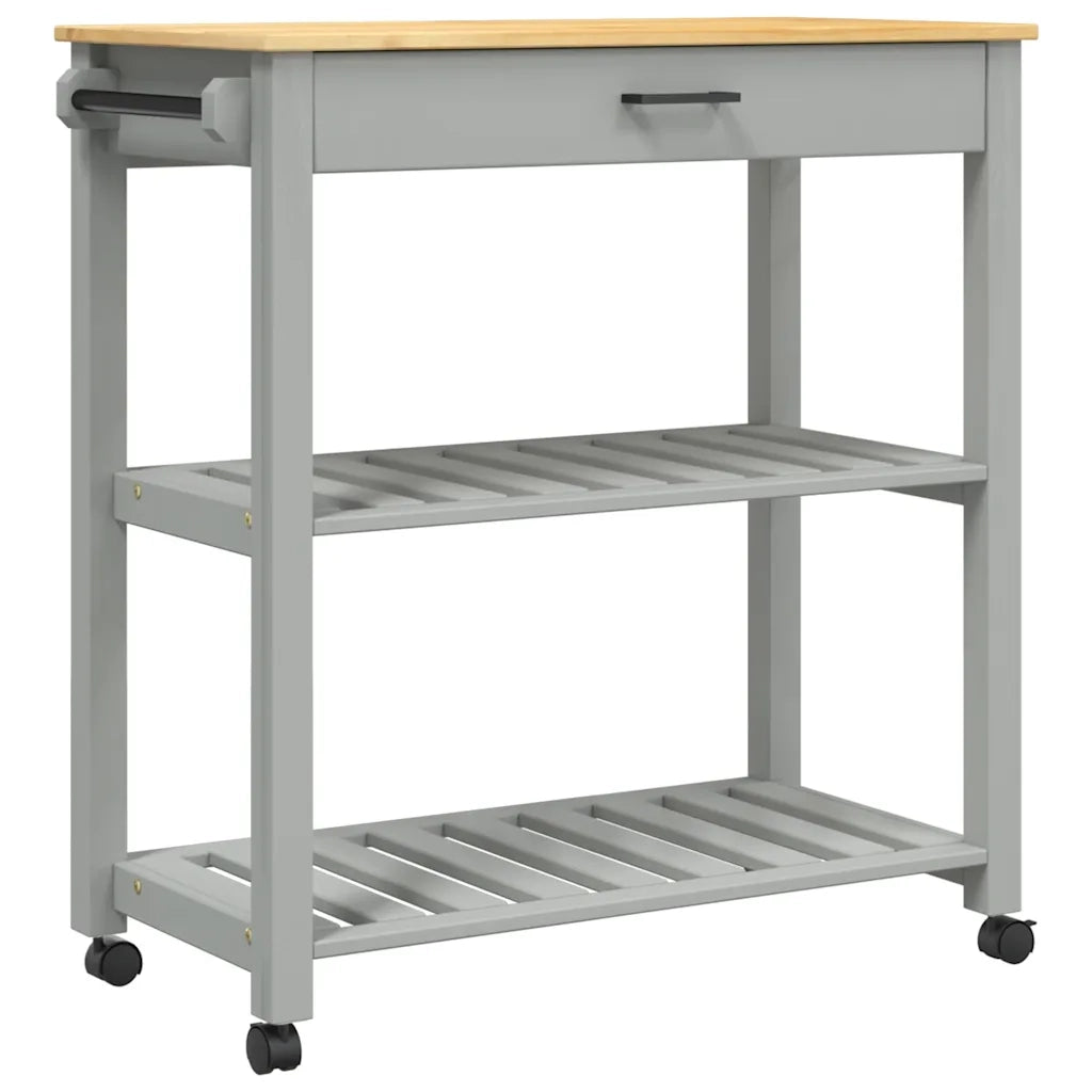 Carrello da Cucina-Scaffale per Cucina MONZA 84x40x88,5 cm in Legno Massello di Pino 972631