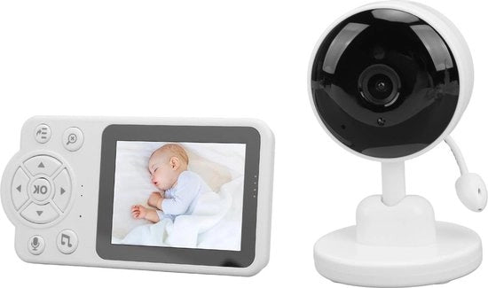 Babyfono con telecamera 28 pollici schermo LCD Visore notturno automatico Comunicazione bidirezionale Sensore di temperatura Canzoni per bambini Animali domestici - Fiammella per l'Europa