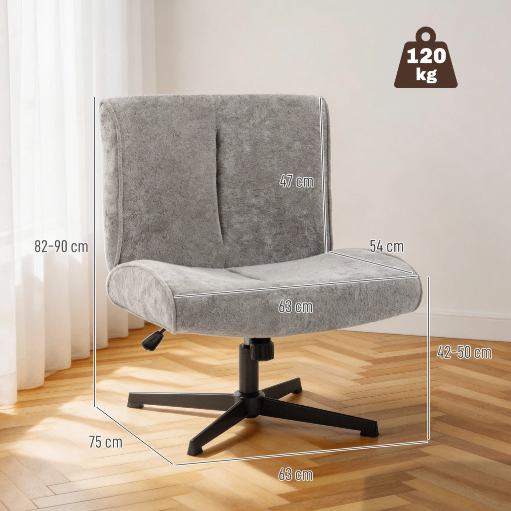 Poltrona girevole in velluto reclinabile ¨C zephmum ¨C Grigio, 80x90x100