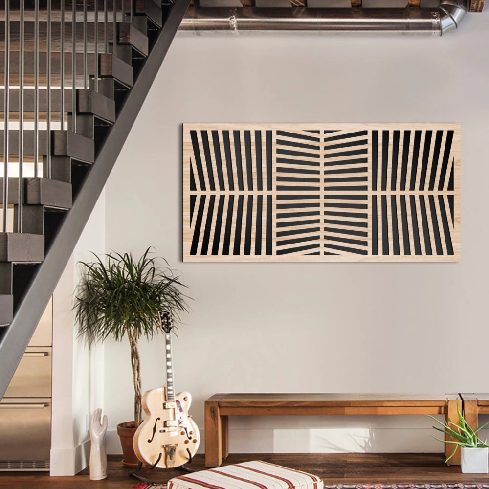 LINES - Quadro arredo LASERCUT composito Legno e PVC Misura: 50x100 cm