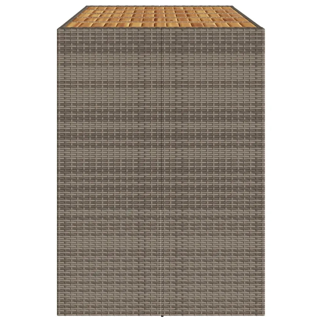Tavolo Bar da Giardino Piano in Acacia 185x80x110 cm Polyrattan 368701