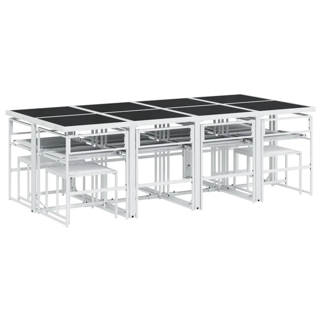 Set da Pranzo da Giardino 13 pz con Cuscini Bianco in Textilene 3295115