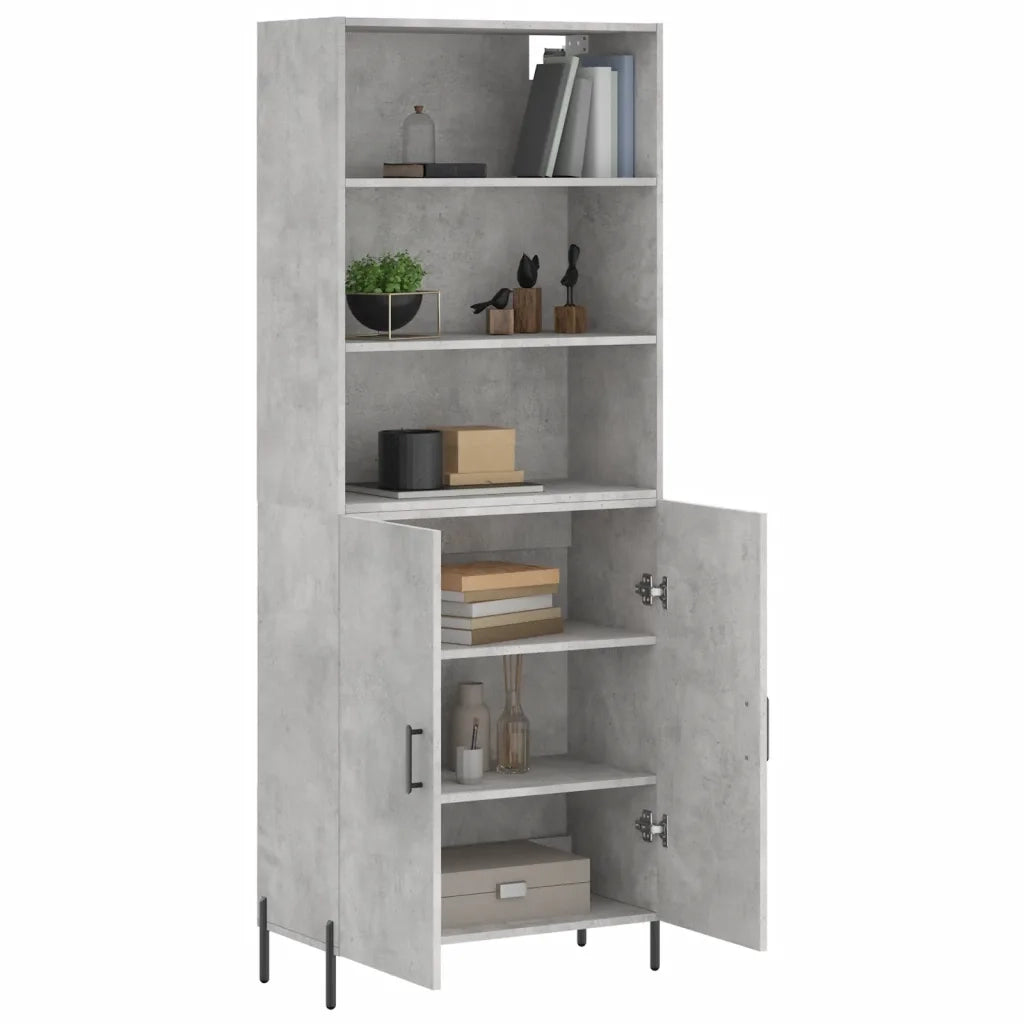 Credenza Grigio Cemento 69,5x34x180 cm in Legno Multistrato 3189265