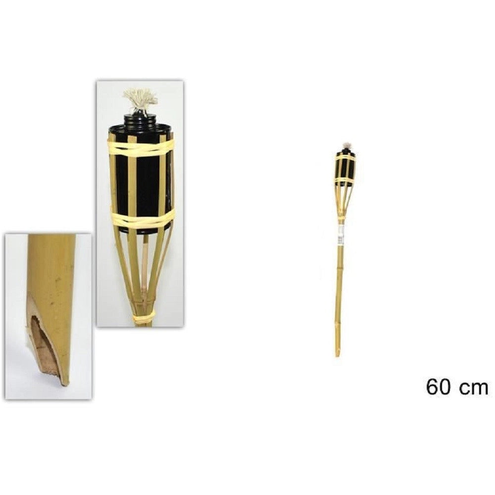 Trade Shop - Fiaccola Bambù Bamboo 60cm Esterno Giardino Luce Torcia Stoppino Bt-a60 Ro000441 -
