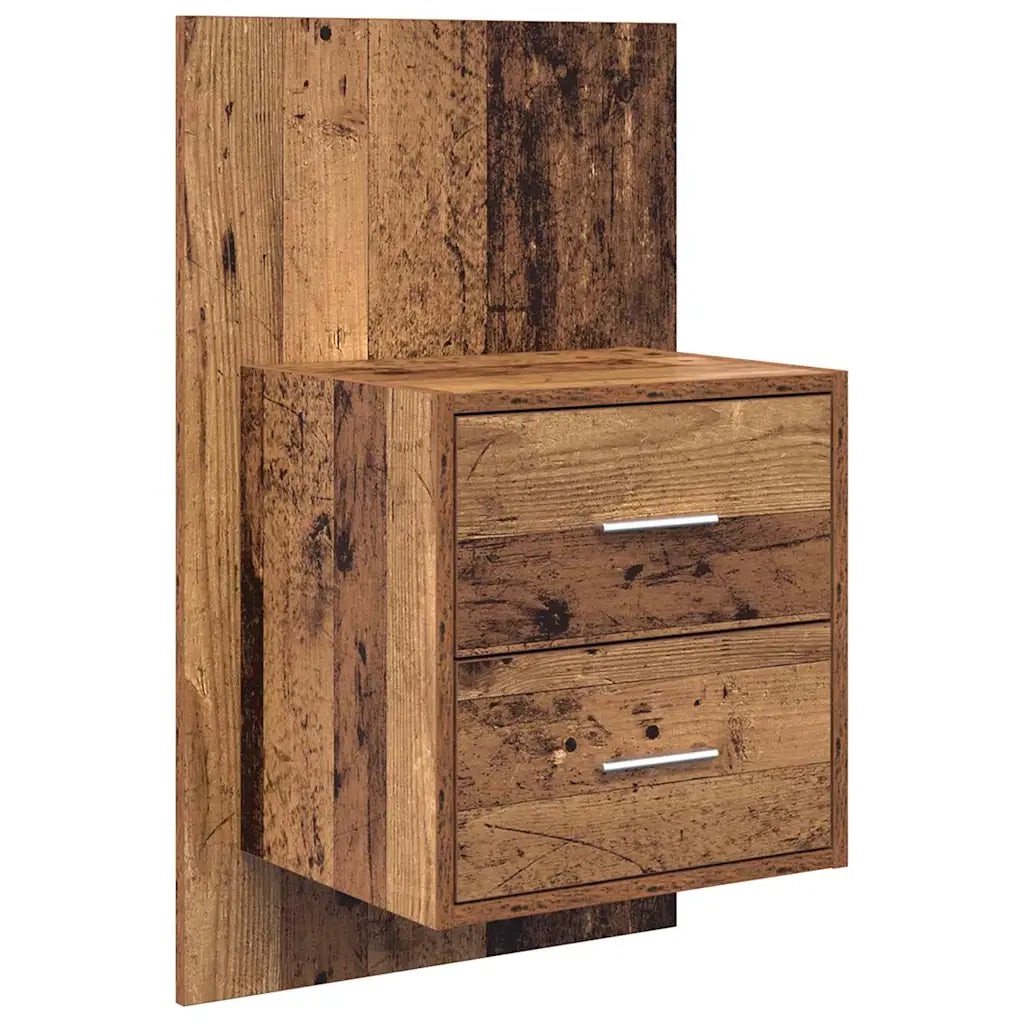 Testiera | Testata con Comodino 3 pcs Legno vecchio Legno multistrato