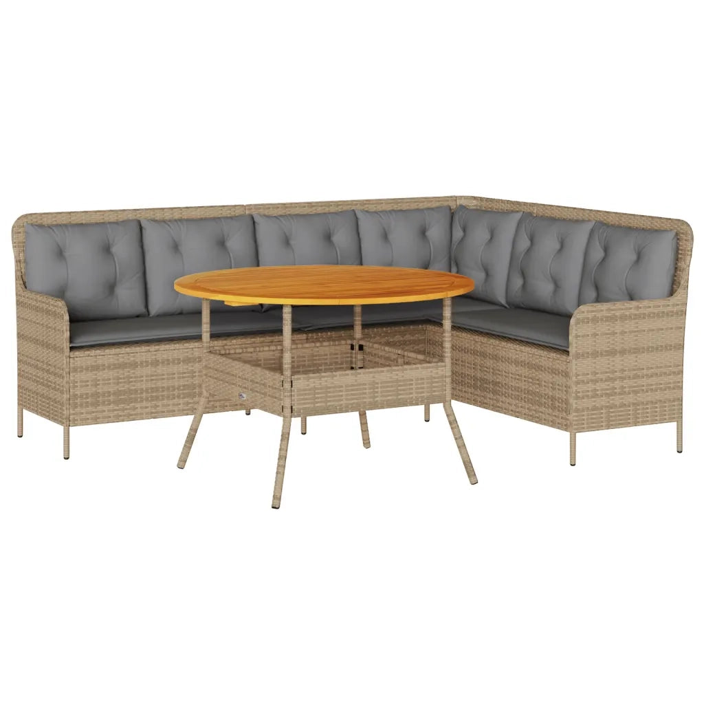 vidaXL Set Divani da Giardino 2 pz con Cuscini Beige in Polyrattan