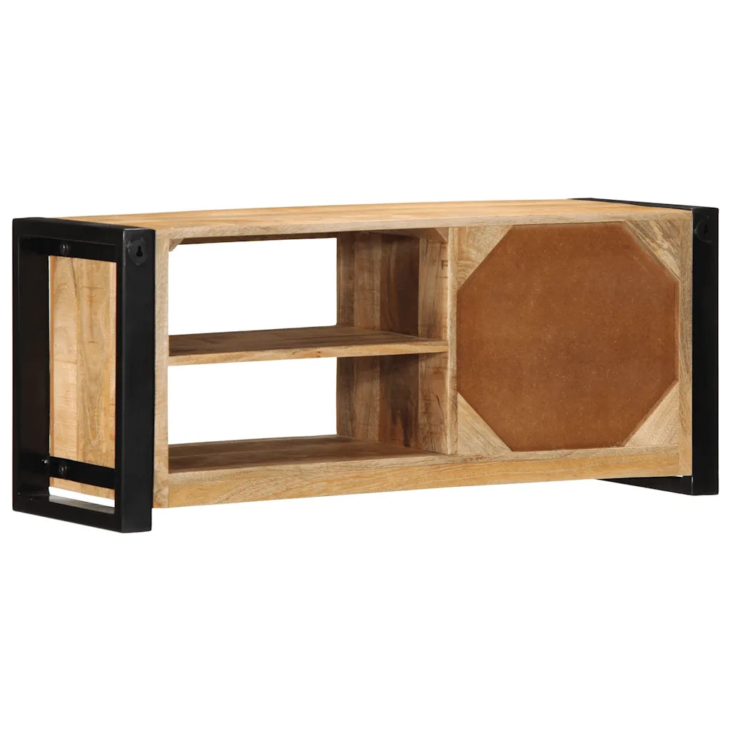 Mobile Porta TV 80x30x35 cm in Legno Massello di Mango Grezzo