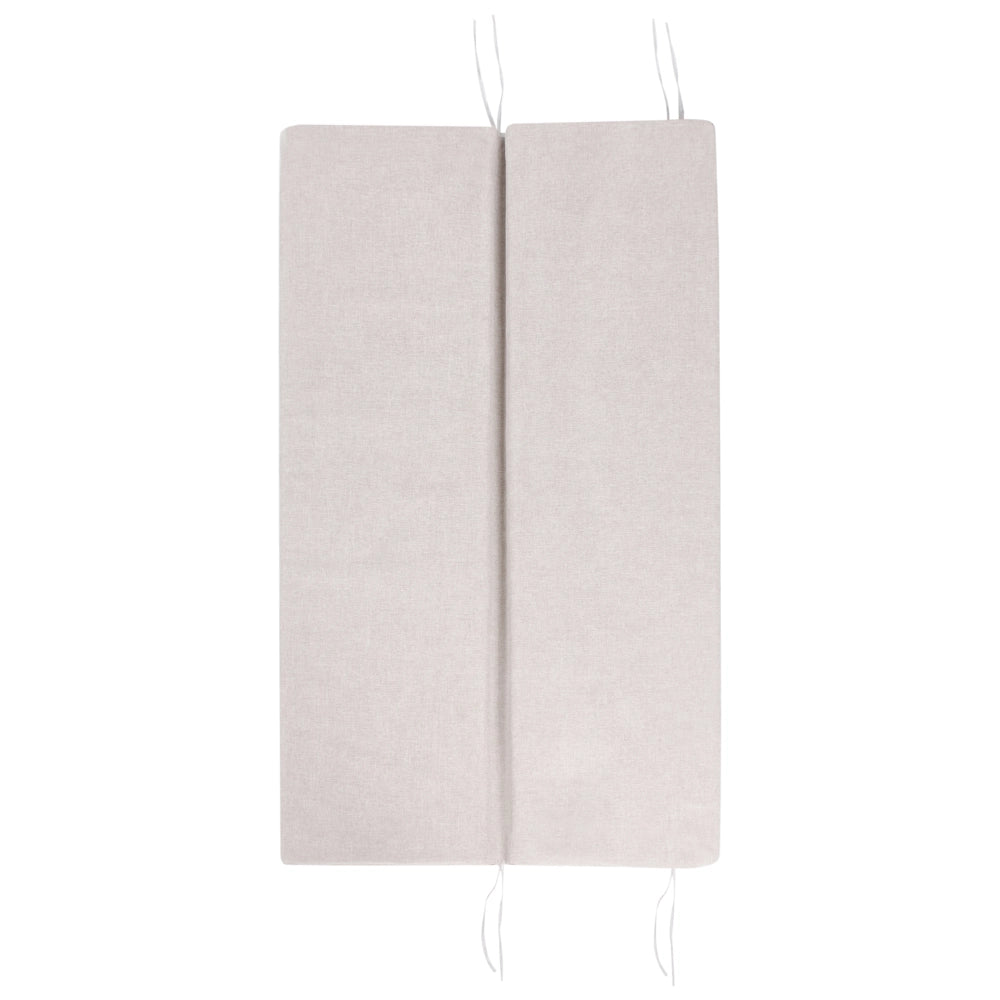 Dondolo da giardino in tessuto beige con struttura in acciaio a 3 posti