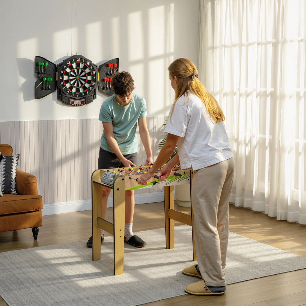 Tavolo da calcio per bambini in legno con marcatori e 18 giocatori ¨C zephmum ¨C naturale 75x66x75 cm