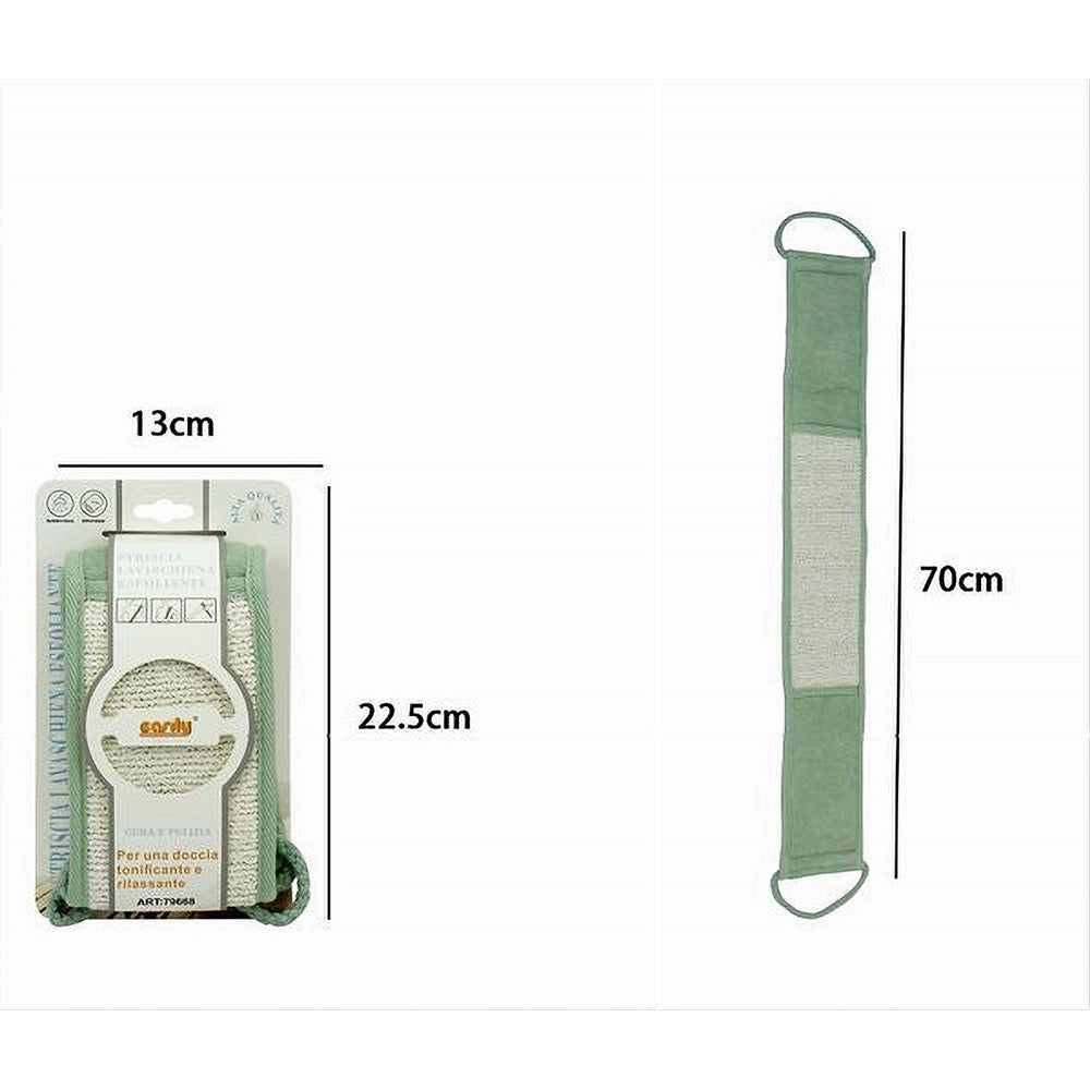 Trade Shop - Fascia Spugna Lavaschiena Esfoliante Bagno Doccia Striscia Lava Schiena Verde 79668 -
