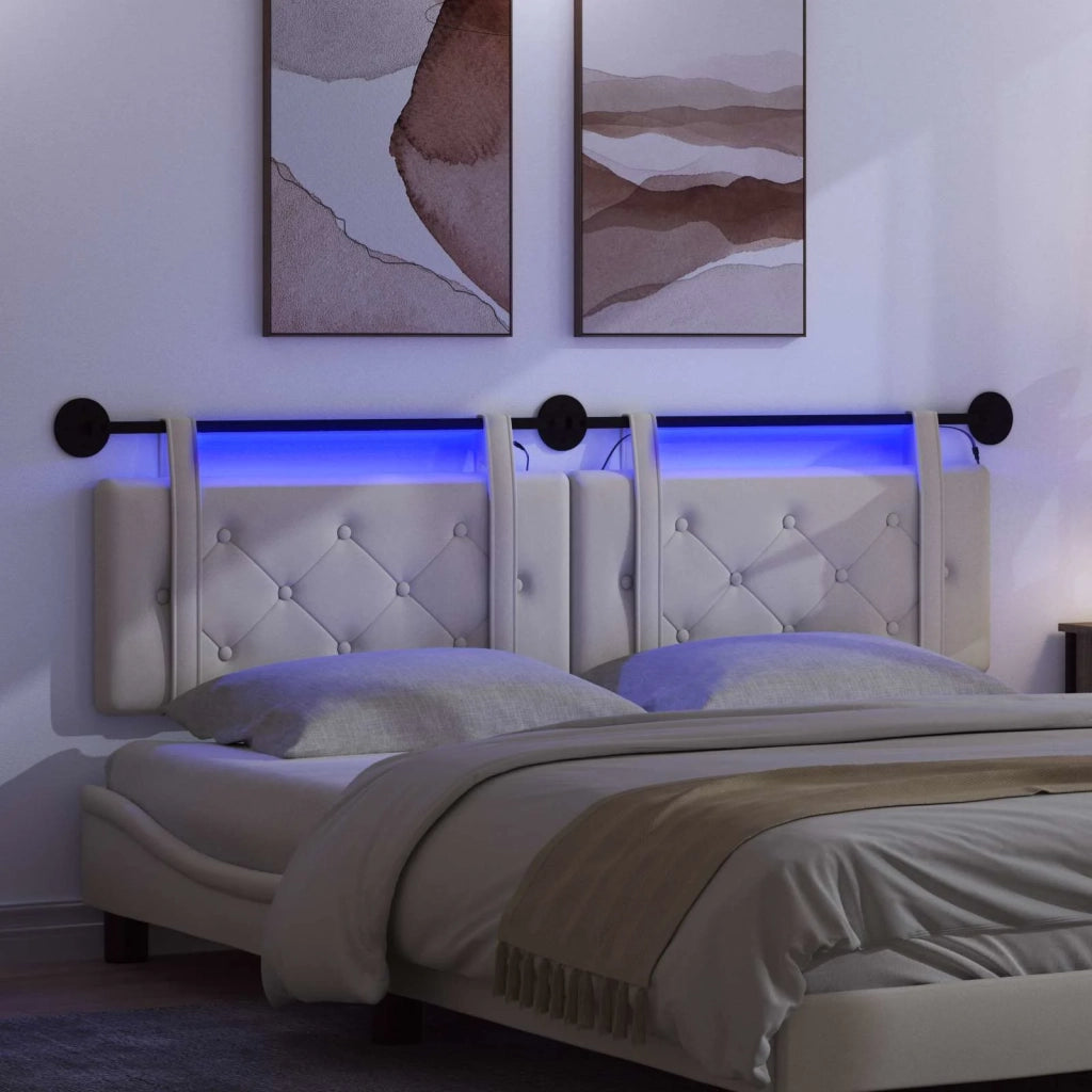 Testiera sospesa Con luce LED Crema Velluto 3424200