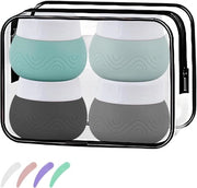 Contenitori di viaggio 30 ml, contenitori liberi da grassi, flaconi con chiusura a tappo - 4-pack, contenitore per bagnoschiuma e balsamo capillare, contenitore di viaggio portatile in nero