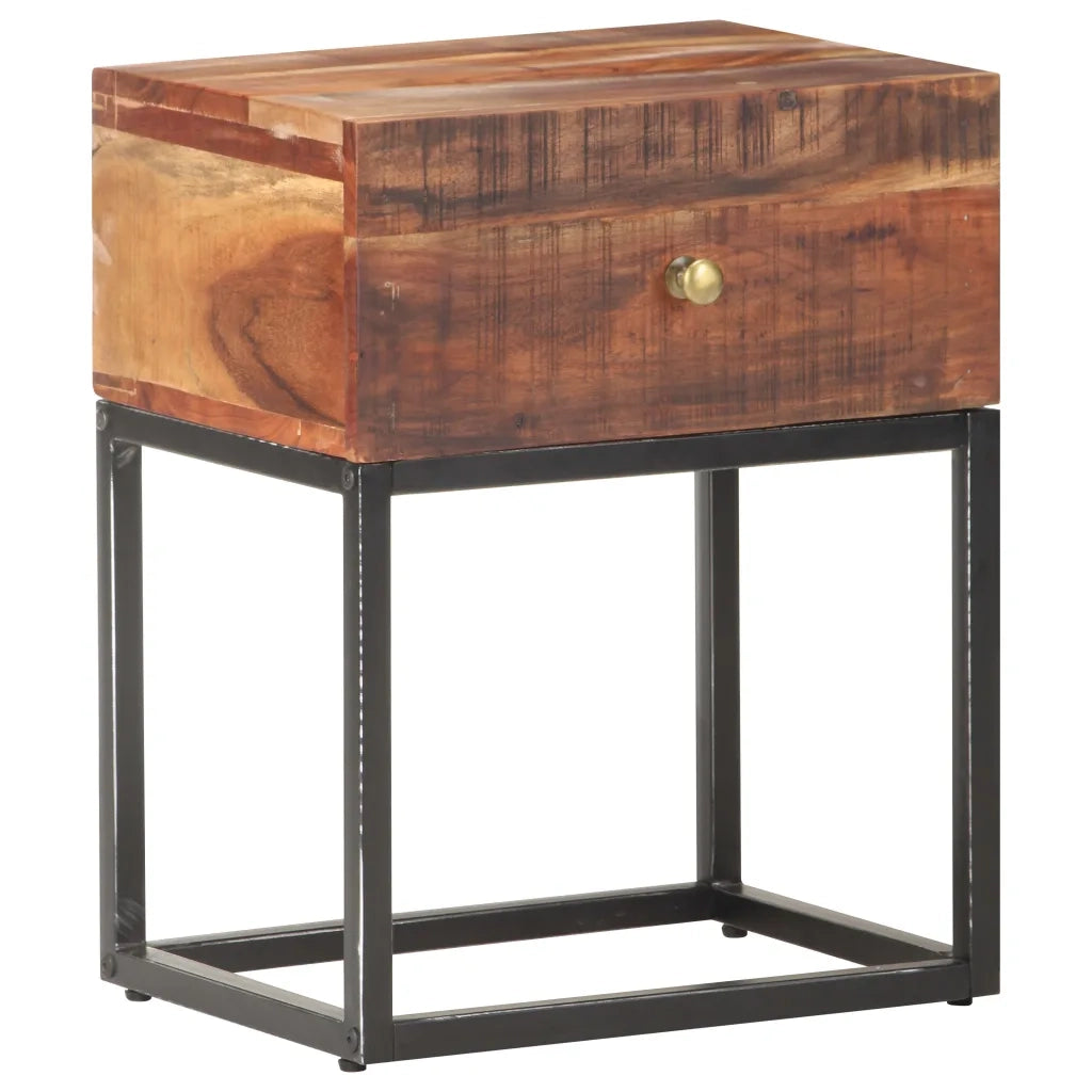 Comodino 40x30x50 cm in Legno di Acacia Grezzo