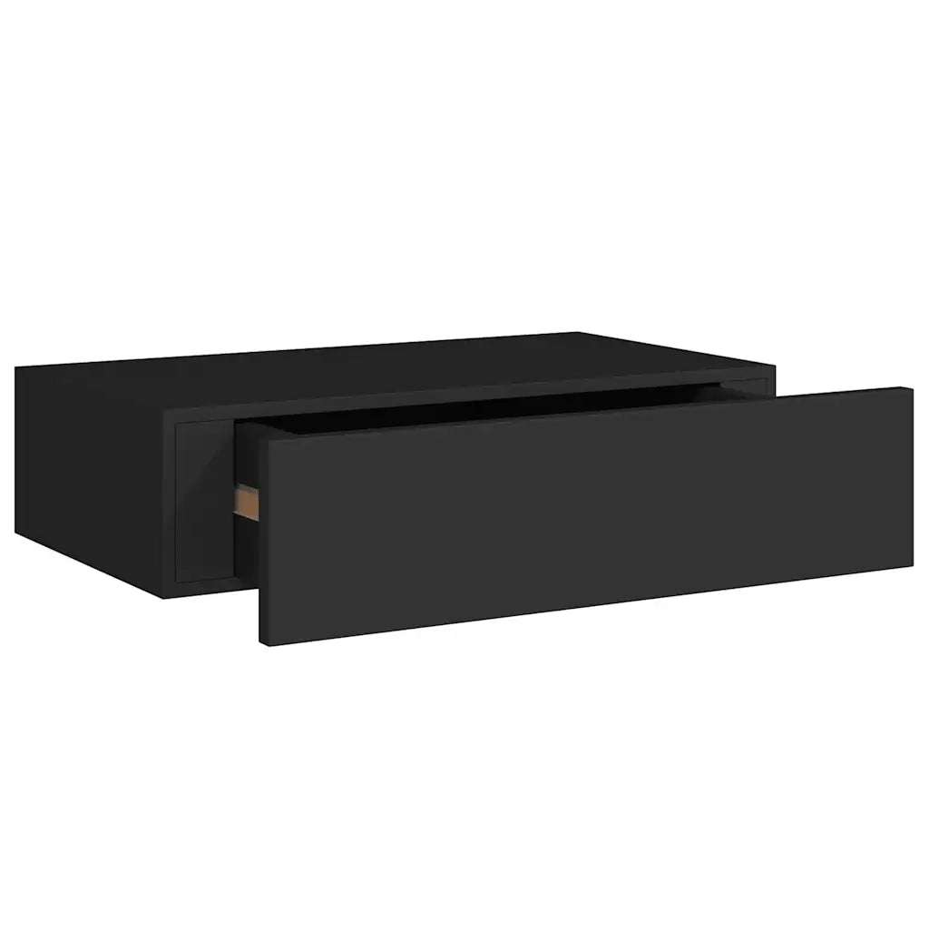 Scaffale con Cassetti da Parete Nero 40x23,5x10 cm in MDF cod mxl 53072