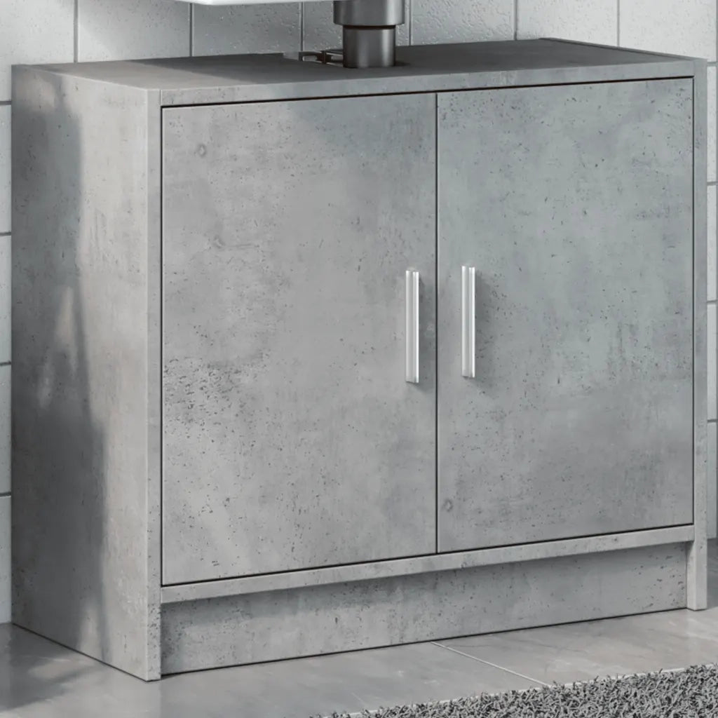 Mobile Lavabo | Armadio Lavabo Grigio Cemento 63x29x55 cm in Legno Multistrato