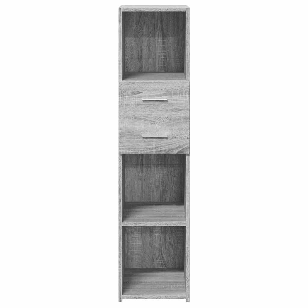 Buffet credenza cassettiera armadio mobile contenitore organizer cucina soggiorno salotto rovere Sonoma alto 30 x 42,5 x 124 cm legno ingegnerizzato grigio 02_0035170