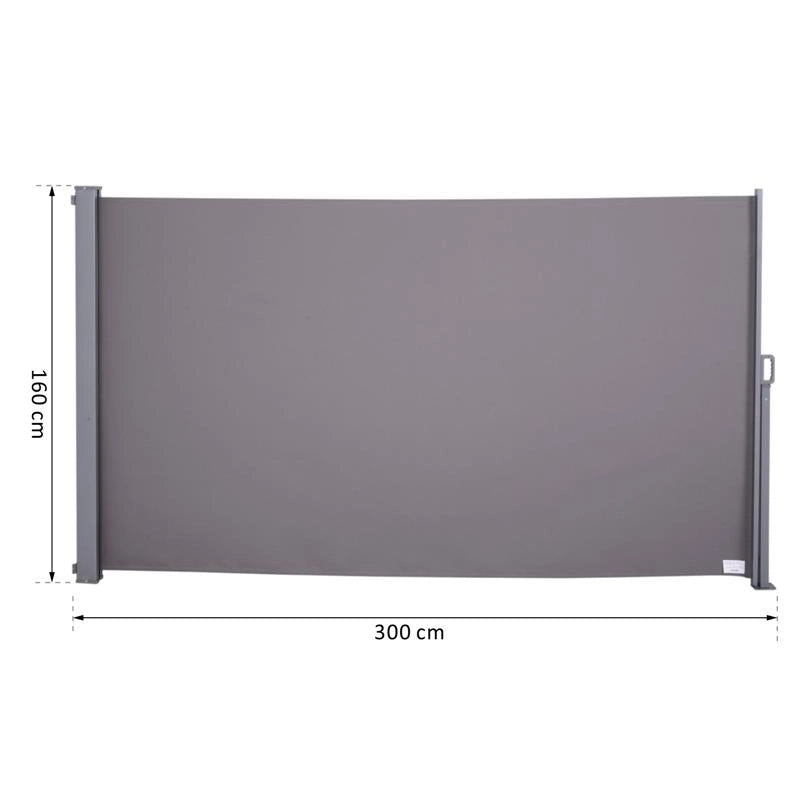 TENDA DA SOLE LATERALE E AVVOLGIBILE 3 X 1.6 MT IN COLORE GRIGIO