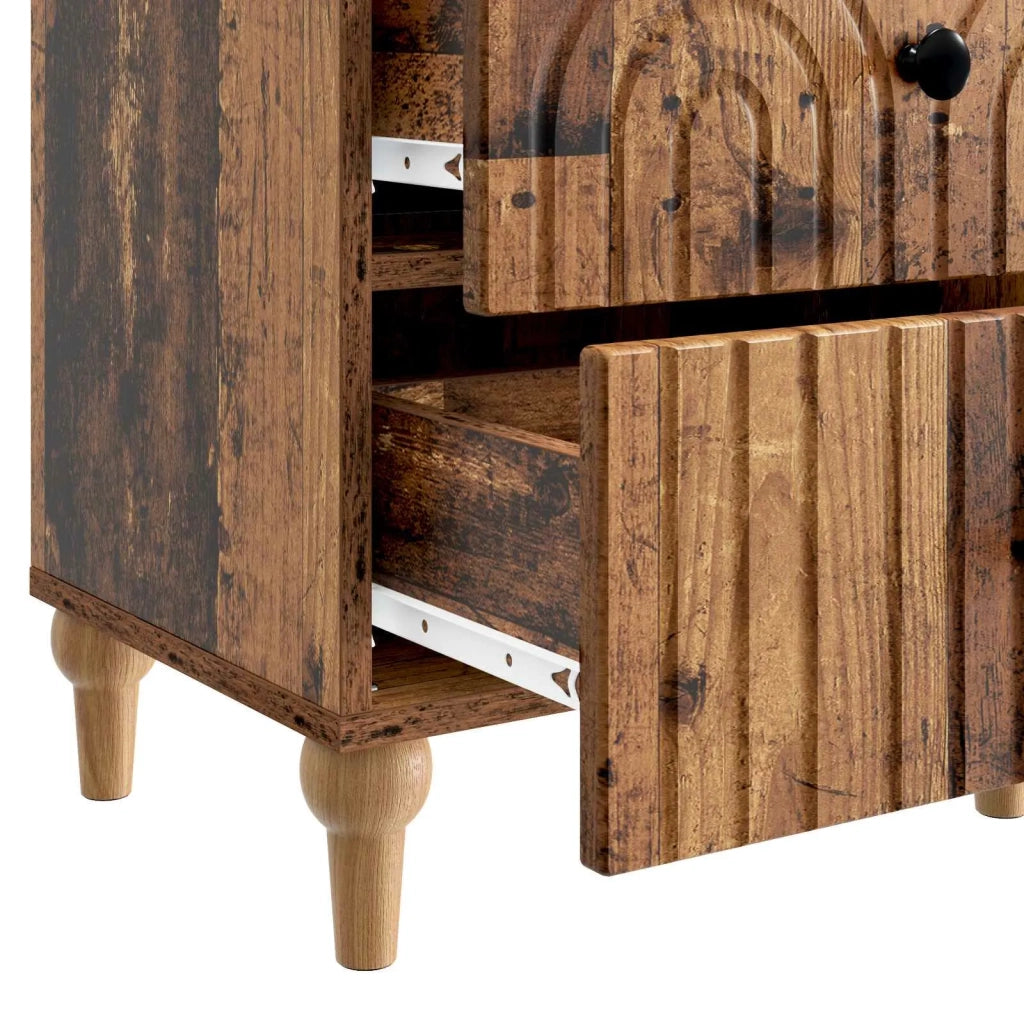Armadio da Notte con cassetto Legno antico 43 x 34,5 x 48 cm 894081