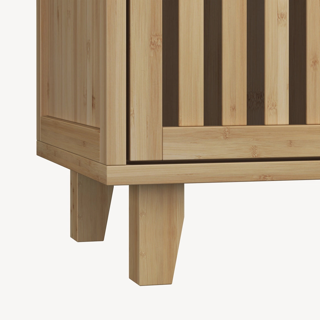 Mobile Contenitore Multifunzionale Sirgerg a 2 Ante 77 x 72 x 33 cm in Bambù Naturale [en.casa]