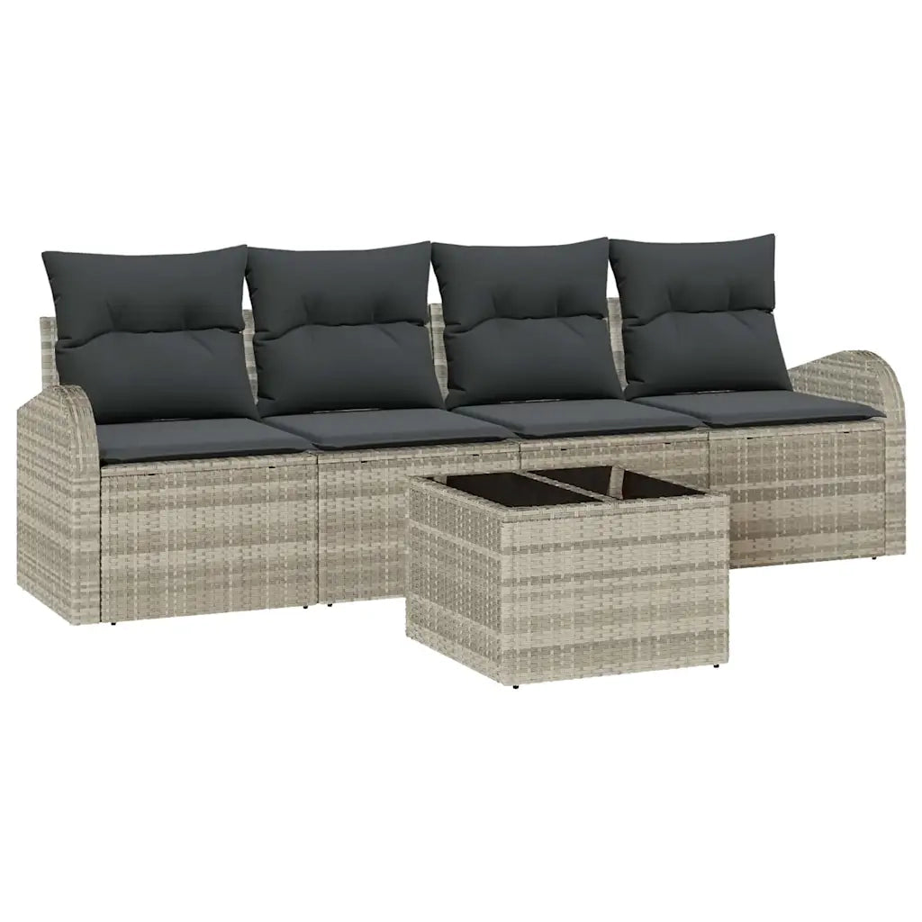 Set Divano da Giardino Grigio chiaro 55 x 55 x 37 cm polyrattan