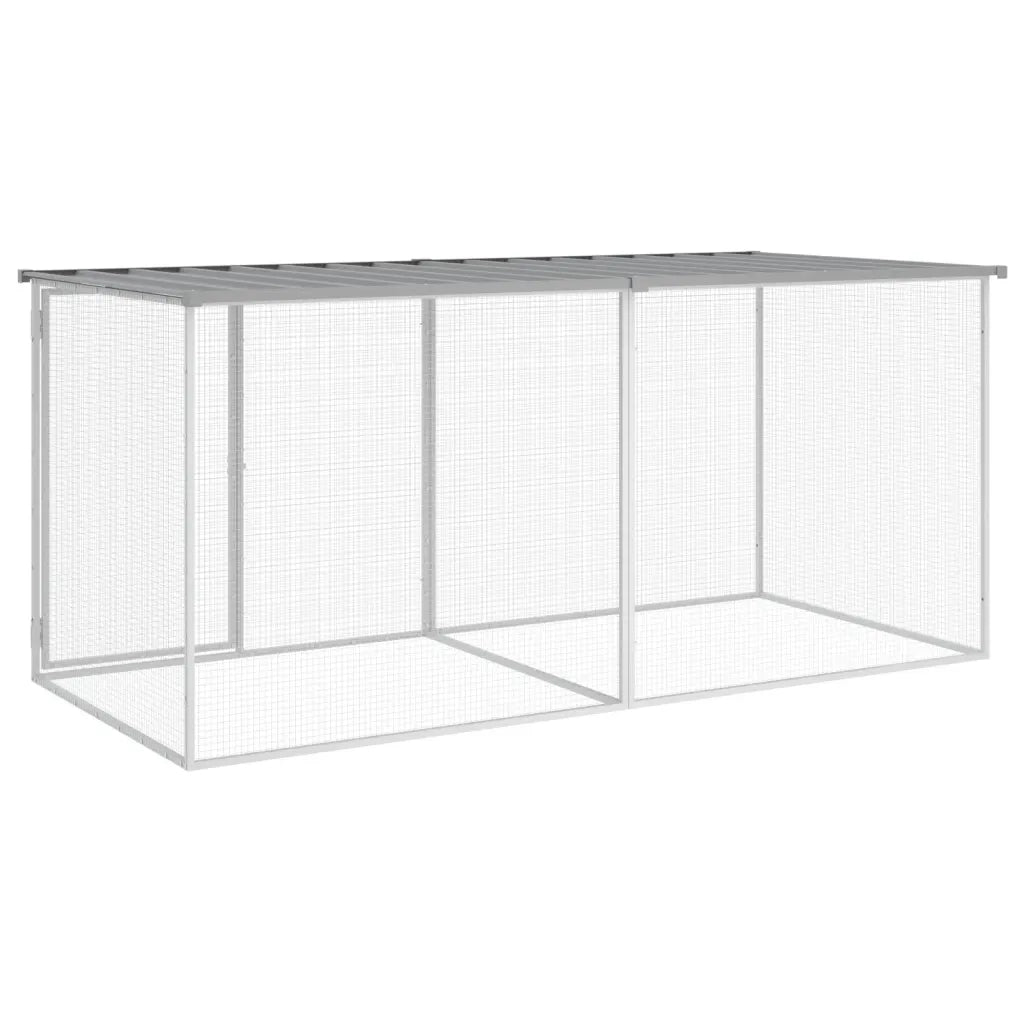 Gabbia per polli con tetto grigio chiaro 203x98x90 cm in acciaio zincato 3189054