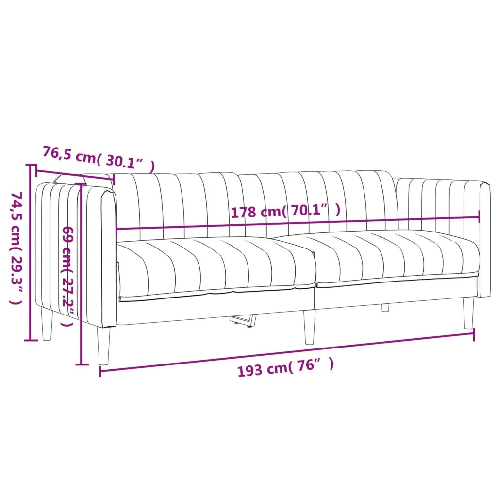 Set d Divani 3 pz Nero in Tessuto 3209231