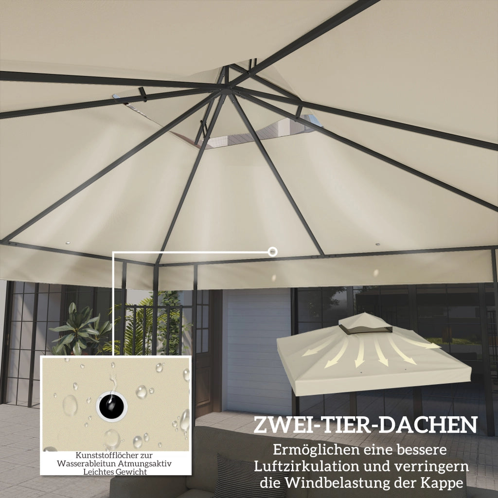 TELO DI RICAMBIO PER GAZEBO 300x300 cm Poliestere Bianco Crema