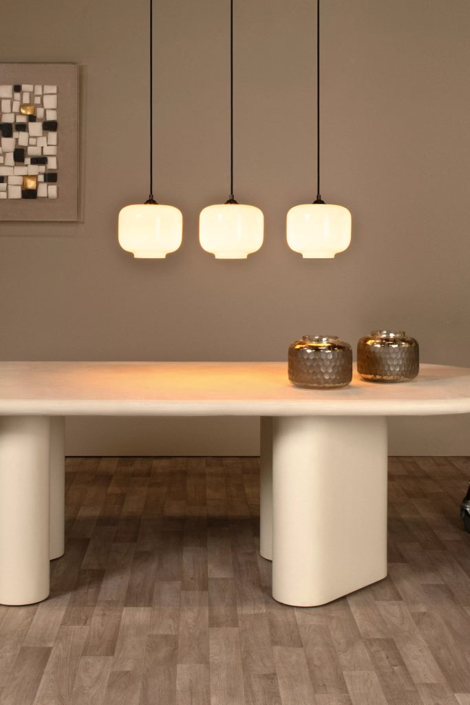 Lampada a sospensione MEDINE bianca vetro 3xE27 Lucide