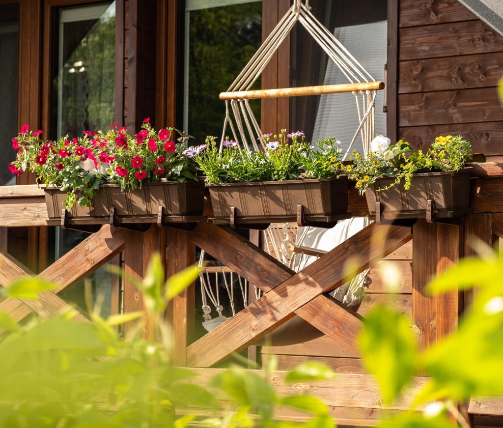 KADAX Supporto per vasi da fiori da balcone, 40 cm, 4 pezzi