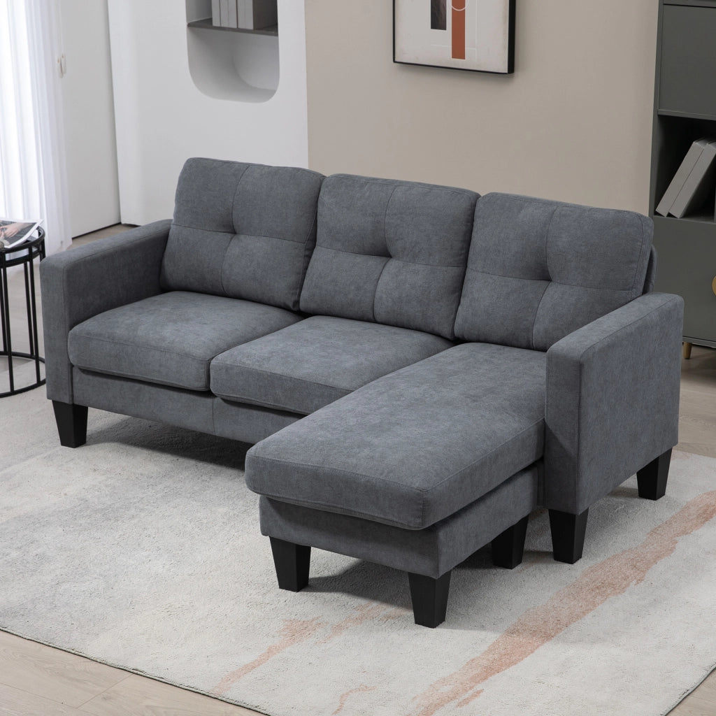 Divano angolare 3 posti con chaise longue reversibile ¨C zephmum ¨C grigio