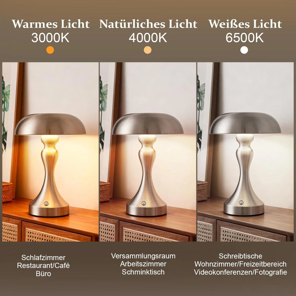 ZMH Lampada da tavolo LED wireless touch dimmerabile retrò vintage per comodino camera letto