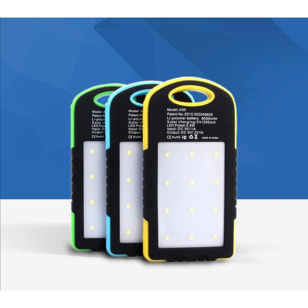 Trade Shop - Batteria Esterna Powerbank 8800 Mah Solare Luce Led Caricatore Smartphone -